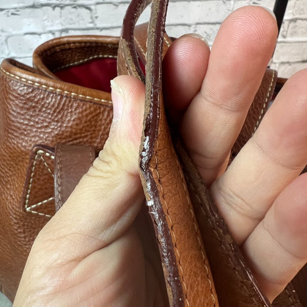 Dooney & Bourke pebbled leather tote in a chestnut brown - Picture 3 of 7